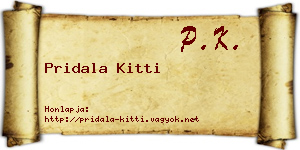 Pridala Kitti névjegykártya